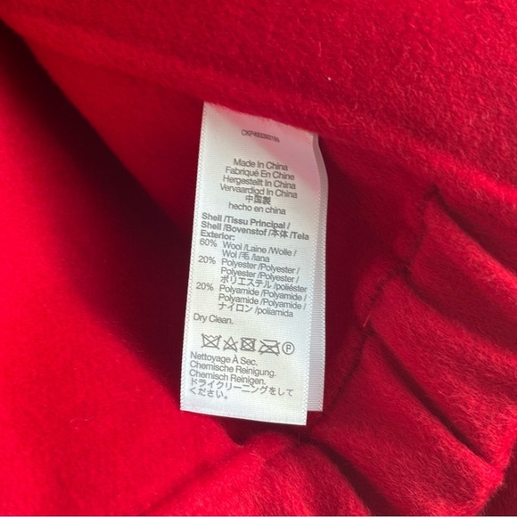 NWT Madewell Double-Faced Rounded-Sleeve Wool Blend Red Cherry Coat Jacket Med - Picture 15 of 16